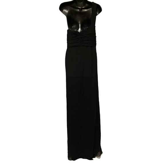 Thread One Shoulder Draped Maxi Dress 20 Formal Sheer Chiffon Mesh Goth Grunge - Picture 5 of 9